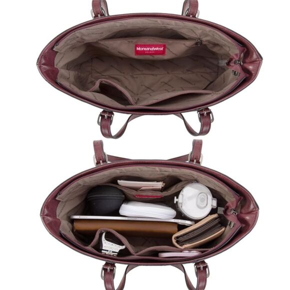 Montana West Tote Bag. A  Embossed Collection Purse 2Pcs Set - Picture 5 of 5